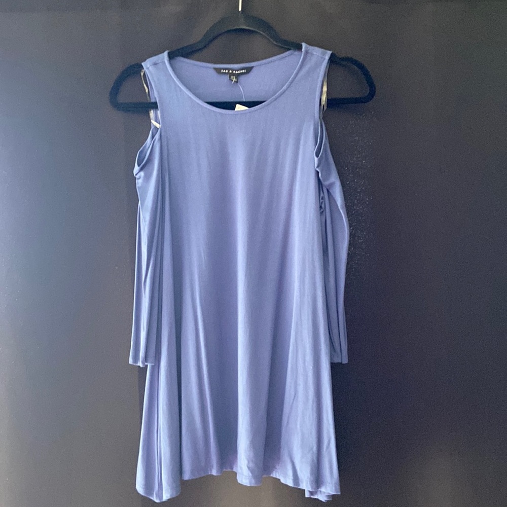 Brand New. Blue cold-shoulder cotton top. Never worn
